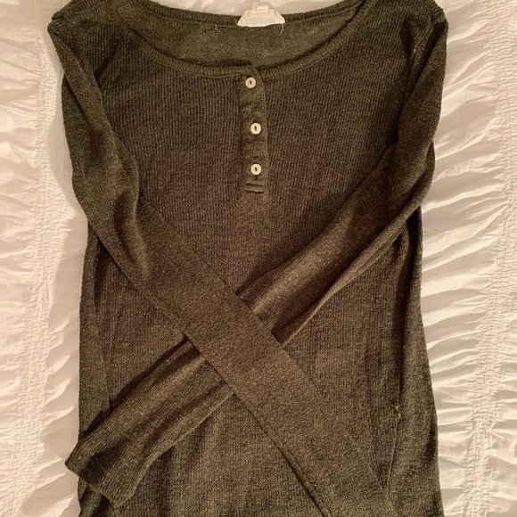 Dark Green Lightweight Henley - Picture 1 of 2
